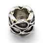 Retro 304 Stainless Steel Beads, Column, Antique Silver, 7.5x11mm, Hole: 6mm
