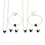 304 définit bijoux en acier inoxydable, colliers, boucles d'oreilles et bracelets, avec l'émail, papillon