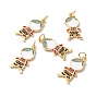 Brass Micro Pave Colorful Cubic Zirconia Pendants, with Jump Ring, Long-Lasting Plated, Lead Free & Cadmium Free & Nickel Free, Boy