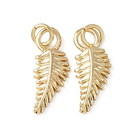Латунные подвески, лист прелести, без кадмия и без свинца, стойки покрытие, долговечный, с целью перехода в кольце