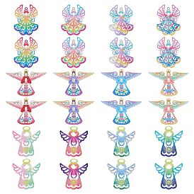 24 шт. 12 цвета 201 украшения из нержавеющей стали с травлением металла подвески, ангел