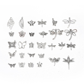 Tibetan Style Alloy Pendants, Butterfly & Dragonfly Charms