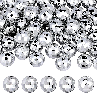 60Pcs Acrylic Beads, Mirror Disco Ball Round