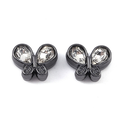 Alloy Beads, with Rhinestone, Butterfly