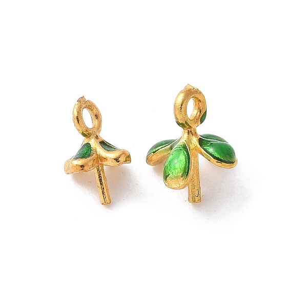 Латунные эмалевые ушковые штифты для крепления колышков, за половину пробурено бисера, стойки покрытие, долговечный, без свинца и без кадмия, лист