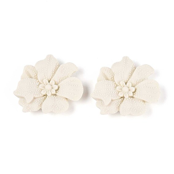 Кабошоны из непрозрачной смолы в виде цветка