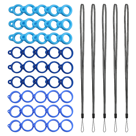 5шт. резиновые ремешки, с пластиковой фурнитурой и силиконовой подвеской в стиле 3