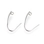 304 Stainless Steel Earring Hooks, with Horizontal Loop