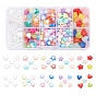 350Pcs 10 Style Transparent & Opaque Heart & Star Acrylic Beads