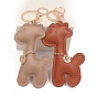 PU Leather Keychain, with Metal Findings, Giraffe