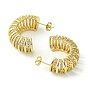 Brass with Cubic Zirconia Half Round Stud Earrings, Half Hoop Earrings