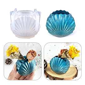 DIY Silicone Shell Shape Water Planting Vase Molds, Resin Casting Molds, for UV Resin, Epoxy Resin Craft Making
