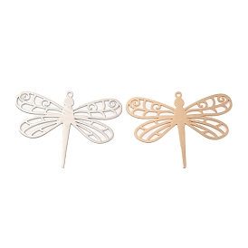 Long-Lasting Plated Brass Filigree Pendants, Dragonfly Charm