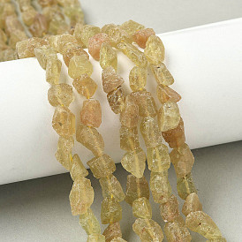 Необработанные грубые натуральные желтые апатитовые бусины нити, самородки