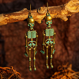 Dark Wind Halloween Earrings Skull Bones Exaggerated Nightclub Punk Style Jewelry for Men and Women