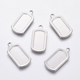 201 Stainless Steel Pendants, Rectangle, Stamping Blank Tags