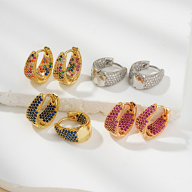 U-образные серьги-кольца из латуни с кубическим цирконием