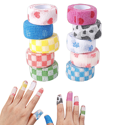 10 Rolls 10 Colors Multifunctional Non Woven Fabric Bandage, Self-adhesive Sport Elastic Bandage, Adhesive Bandage