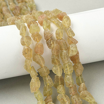 Необработанные грубые натуральные желтые апатитовые бусины нити, самородки