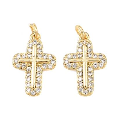 Латунные микро проложить кубического циркония подвески, крест прелести, долговечный, стойки покрытие, без свинца и без кадмия