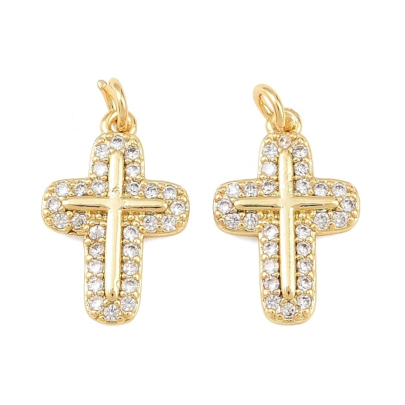 Латунные микро проложить кубического циркония подвески, крест прелести, долговечный, стойки покрытие, без свинца и без кадмия