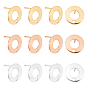 30Pcs 3 Colors Donut 304 Stainless Steel Stud Earring Findings, with Plastic Ear Nuts