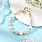 Natural Kunzite Nuggets and Potato Natural Cultured Freshwater Pearl Beaded Bracelets
