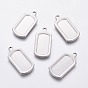 Pendentifs en acier inoxydable, rectangle, estampillage de balises vierges