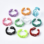 Spray Painted Brass Cuff Rings, Open Rings, Evil Eye