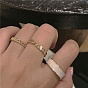 3Pcs Alloy Enamel Cuff Open Rings Set