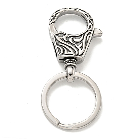 Tibetan Style 316 Surgical Stainless Steel Fittings with 304 Stainless Steel Key Ring