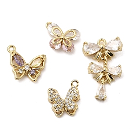 Латунные микро проложить кубического циркония подвески, бабочка, долговечный, без никеля 