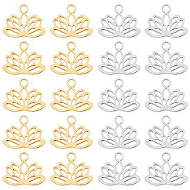 40 шт 2 цвета 304 подвески из нержавеющей стали, лотоса прелести