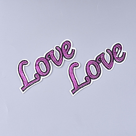 Computerized Embroidery Cloth Iron on/Sew on Patches, with Paillette/Sequins, Appliques, Costume Accessories, Word Love