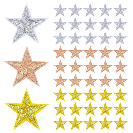 120 шт 3 цвета компьютеризированная вышивка ткань утюг / пришивание заплат, аппликация diy костюм аксессуар, звезда