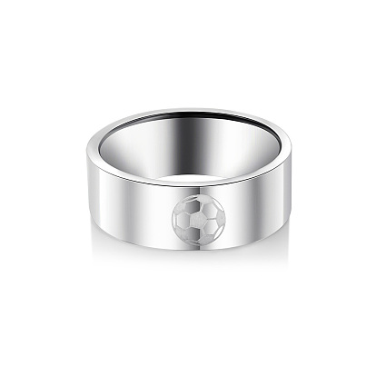 Футбольный узор 201 кольца на пальцы из нержавеющей стали