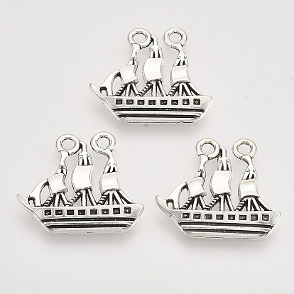 Сплавочные подвески тибетского стиля, без кадмия, без никеля и без свинца, лодка