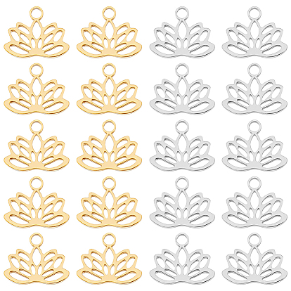 40 шт 2 цвета 304 подвески из нержавеющей стали, лотоса прелести
