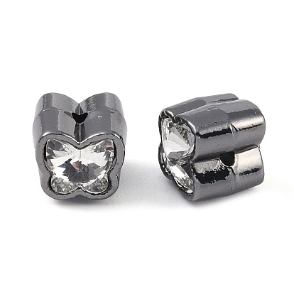 Alloy Beads, with Rhinestone, Butterfly