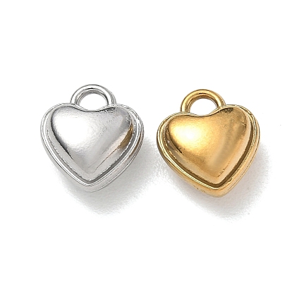 304 charmes en acier inoxydable, charmes de coeur