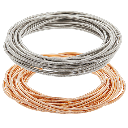 32шт 2 цвета гитарная струна катушка браслет, стальные круглые браслеты с пружинной цепочкой для женщин