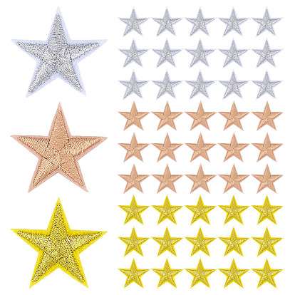 120 шт 3 цвета компьютеризированная вышивка ткань утюг / пришивание заплат, аппликация diy костюм аксессуар, звезда