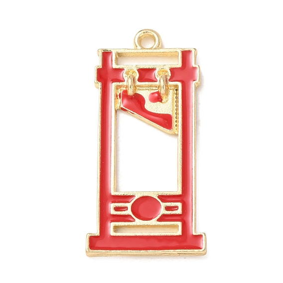 Pendentifs halloween en alliage d'émail, guillotine avec des charmes de lame ensanglantée