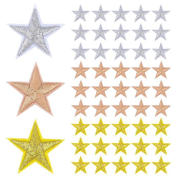 120 шт 3 цвета компьютеризированная вышивка ткань утюг / пришивание заплат, аппликация diy костюм аксессуар, звезда