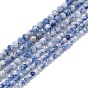 Натуральное синее пятно нитки из бисера яшмы, граненые, круглые