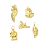Brass Pendants & Charms, with Jump Ring, Real 14K Gold Plated