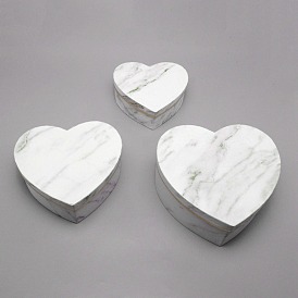 Paper Candy Boxes, Baby Shower Gift Box, Heart with Marble Pattern
