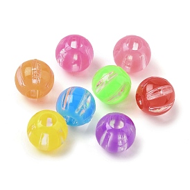 Прозрачные акриловые бусины, круглый с полосой