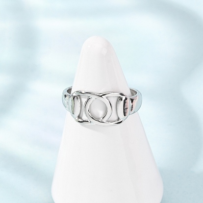 304 Stainless Steel Cuff Open Rings, Oval