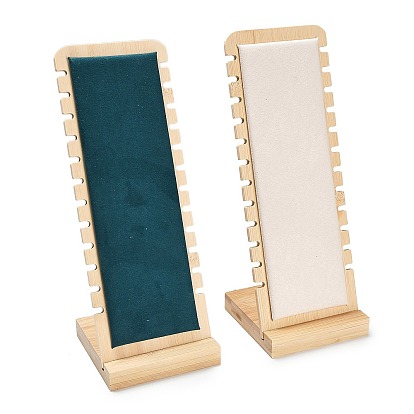 12-подставка для демонстрации L-образных бамбуковых ожерелий с бархатным ковриком, прямоугольные